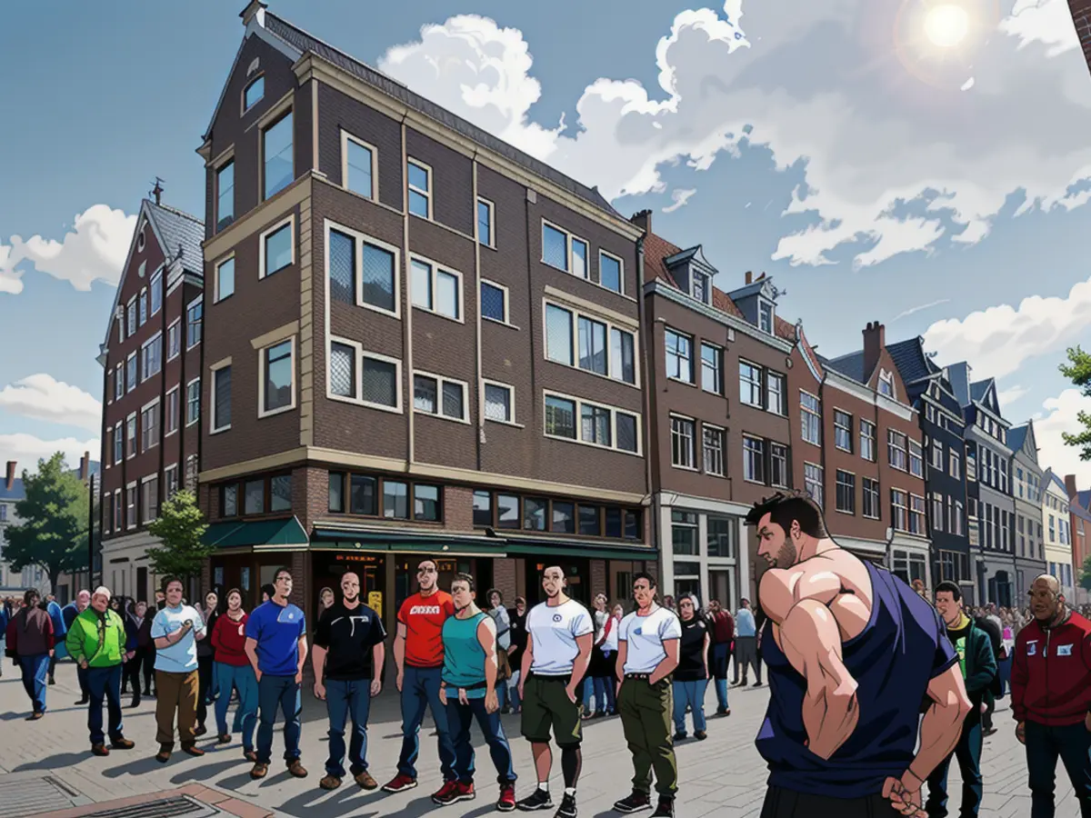 Visitors form queues outside the Anne Frank House in Amsterdam.