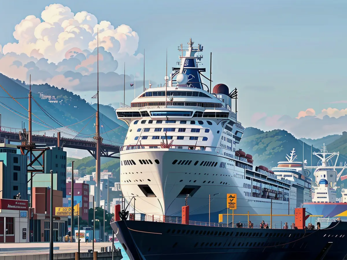 The vessel Brilliance of the Seas navigates towards the Miraflores Locks within the Panama Canal on October 7, 2024.